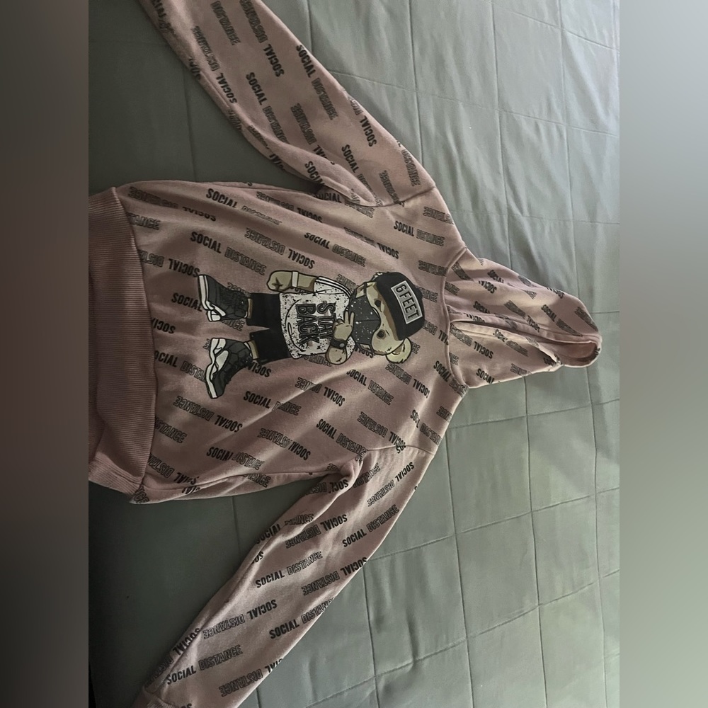 Girls| Pink Social Distance Hoodie